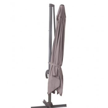 Ombrellone Deluxe 4x3 m tortora con palo laterale in alluminio