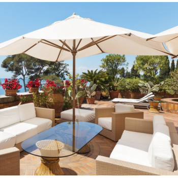 Ombrellone 3x2 m ecru in legno