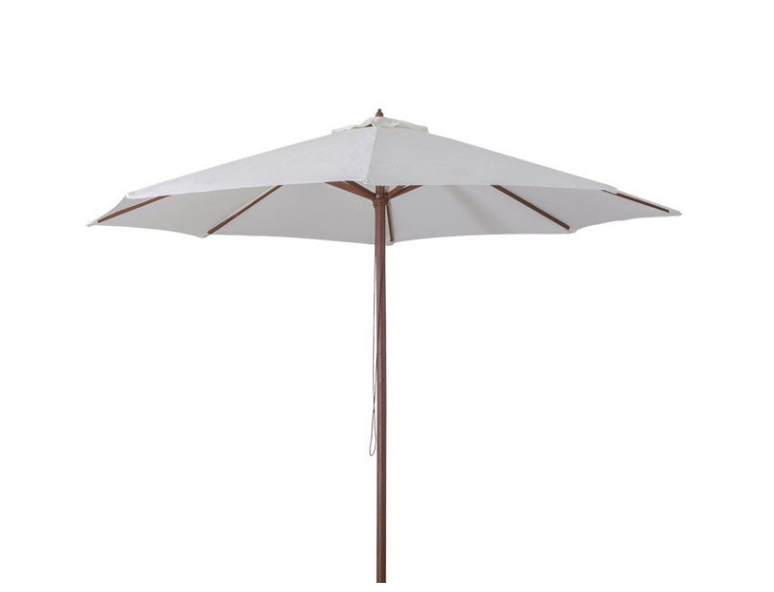 Ombrellone rotondo Ø 3 m ecru in legno