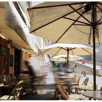 Ombrellone rotondo Ø 3 m ecru in legno