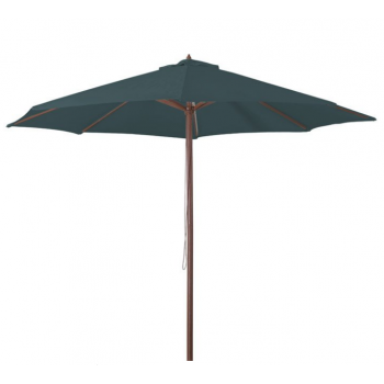 Ombrellone rotondo Ø 3 m verde scuro in legno