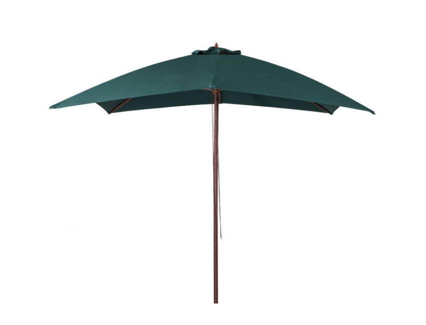 Ombrellone quadrato 3x3 m verde scuro in legno