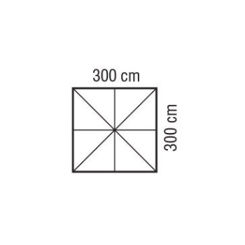 Ombrellone quadrato 3x3 m verde scuro in metallo
