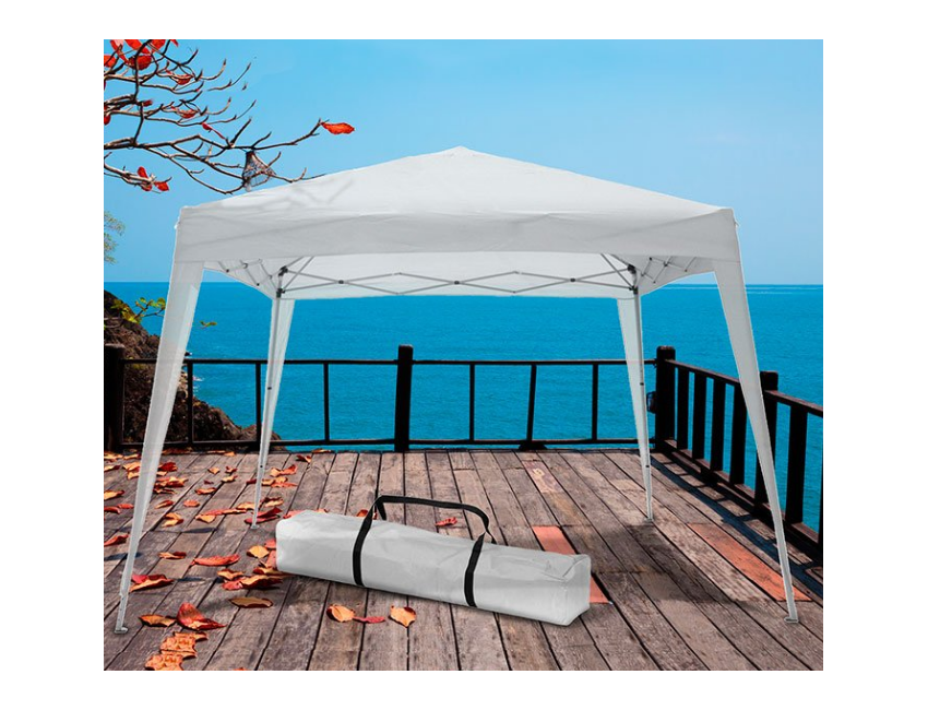 Gazebo pieghevole 2x2 m Bianco in metallo