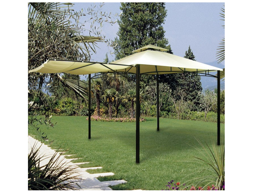 Gazebo Antigua 3.3x3.3 m Ecru in metallo