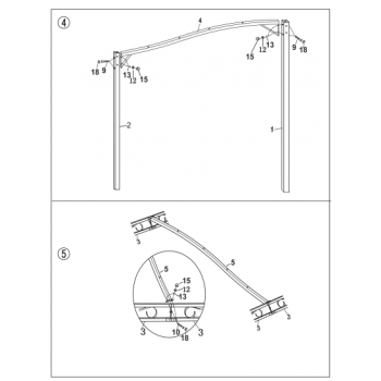 Gazebo Pergola 3x2 m Bianco in metallo