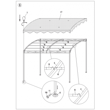 Gazebo Pergola 3x2 m Bianco in metallo