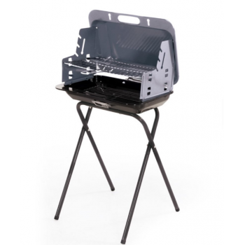 Barbecue a valigetta in acciaio con paravento laterale
