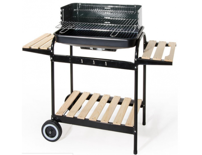 BARBECUE A GAS MOBILETTO CON RUOTE FORNO TERMOMETRO 4 BRUCIATORI PIEZO RACCOGLITORE OLIO 4F DELUXE