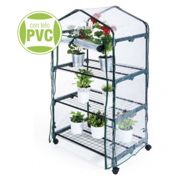 Serra 3 ripiani in metallo con ruote