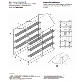 Serra a casetta 6 ripiani in metallo