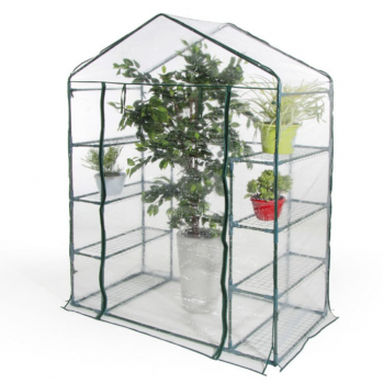 Serra a casetta 8 ripiani in metallo con telo PVC