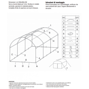 Serra a tunnel da orto in metallo