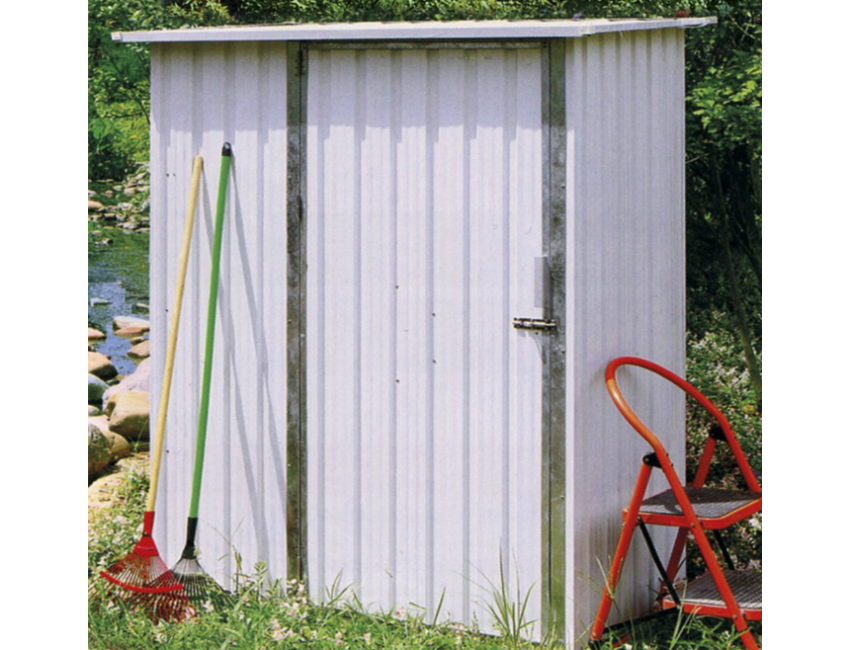 Deposito attrezzi in lamiera grigio chiaro