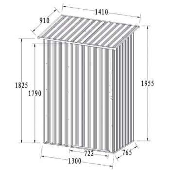 Deposito attrezzi in lamiera grigio chiaro