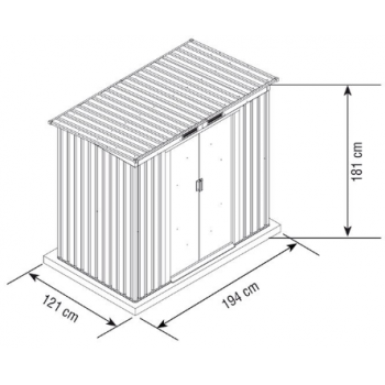 Box casetta in metallo verde con tetto ad una falda
