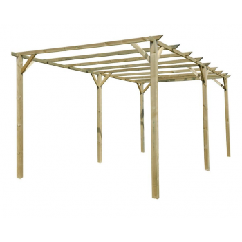Gazebo pergola 6x3 m in legno impregnato senza copertura