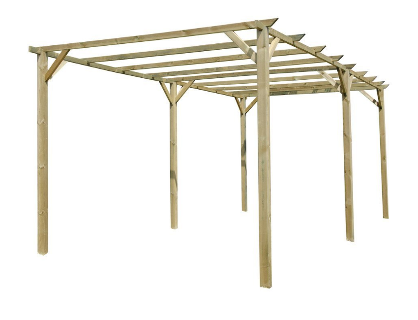 Gazebo pergola 6x3 m in legno impregnato senza copertura