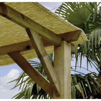 Gazebo pergola 6x3 m in legno impregnato senza copertura