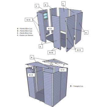 Casetta 200x155 cm in legno impregnato