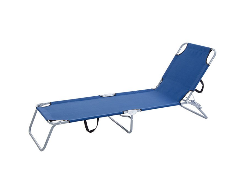 Lettino Olbia pieghevole Blu in metallo