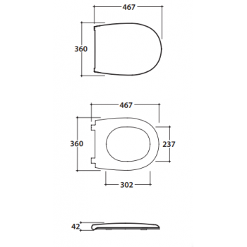 Globo Hängende Toilette 36x52 cm aus Vitreous China Grace GL-GRS02.BI