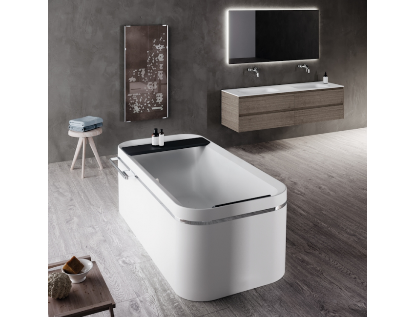 Novellini vasca da bagno Divina F su telaio con un pannello