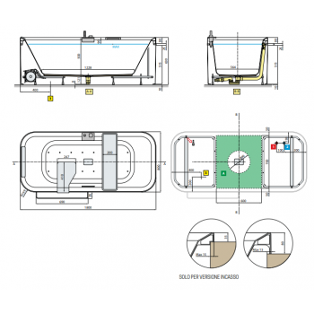 Novellini vasca da bagno ad incasso Calos