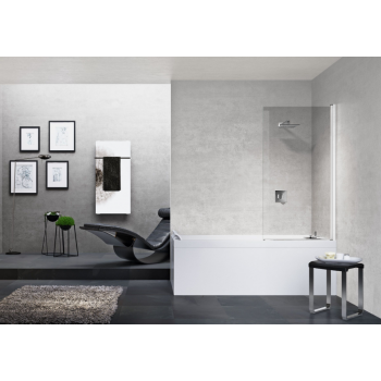 Novellini parete sopravasca Kuadra 3V con un'anta fissa ed una girevole a 180°