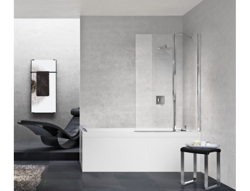 Novellini Wannenaufsätze Gala 3V mit einer festen Tür und einer 90° schwenkbaren Tür