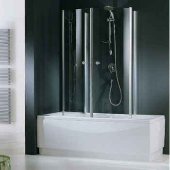 Novellini Wannenaufsätze Gala 3V mit einer festen Tür und einer 90° schwenkbaren Tür