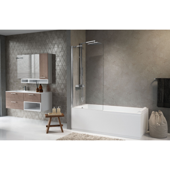 Novellini parete sopravasca Kuadra 3V con un'anta fissa ed una girevole a 180°