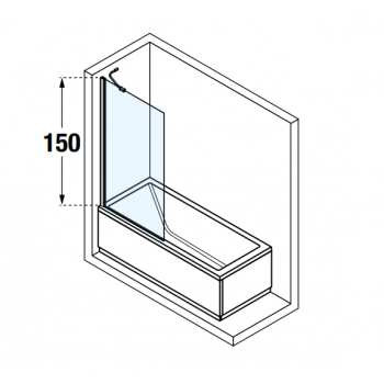 Novellini Wannenaufsätze Gala 3V mit einer festen Tür und einer 90° schwenkbaren Tür