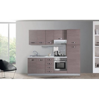 Base sottolavello cucina 80x50xH85 in legno con lavello a vasca singola