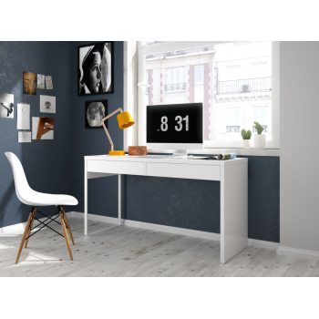 Scrivania 90 cm Bianco artik con ripiano estraibile