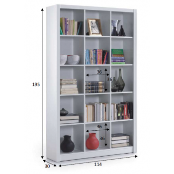 Settimino 45 cm bianco frassinato