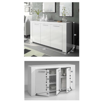 Settimino 45 cm bianco frassinato