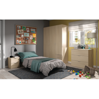 Armadio 180 cm Rovere chiaro con tre ante e tre cassetti