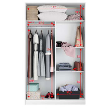 Settimino 45 cm bianco frassinato