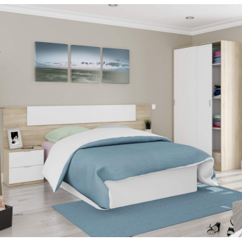 Armadio 200 cm Bianco lucido con due ante scorrevoli