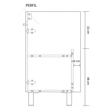 Badezimmerschrank auf dem boden 60 cm Zementfarbe mit spiegel