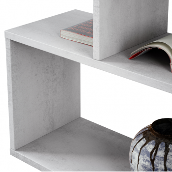 Libreria bassa 97 cm Cemento con tre ripiani