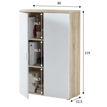 Settimino 45 cm bianco frassinato