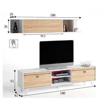 Settimino 45 cm bianco frassinato