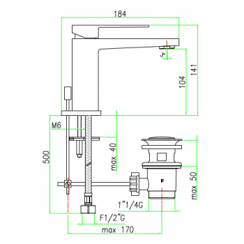 Fiore Miscelatore lavabo Kube 100CR8515