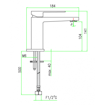 Miscelatore lavabo senza scarico Fiore Kube 100CR8516