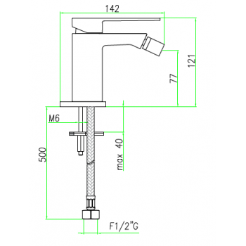 Miscelatore Bidet senza scarico Fiore Kube 100CR8536
