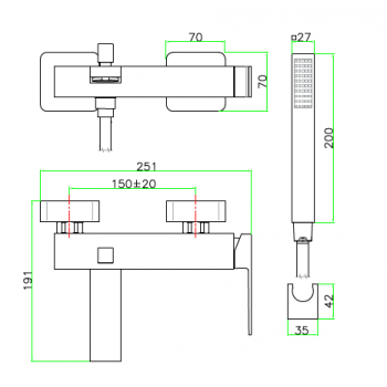 Einbau Mischer Dusche mit Umsteller Fiore Kube 100CR7501