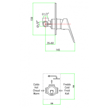 Mischer Bidet mit automatischer Ablaufgarnitur Fiore Kyro 86CR8135