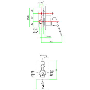 Einbau Mischer Dusche Fiore Kyro 86CR6515